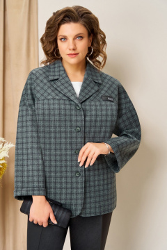 Блуза, брюки, жакет VOLNA 1436 мятно-графитовый - фото 2