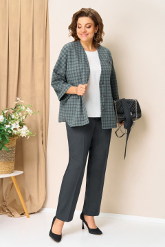 Блуза, брюки, жакет VOLNA 1437 мятно-графитовый - фото 4