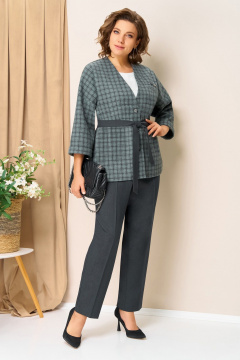 Блуза, брюки, жакет VOLNA 1437 мятно-графитовый - фото 3