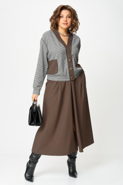 Бомбер, юбка Aira Style 24131-1 шоколадный - фото 5