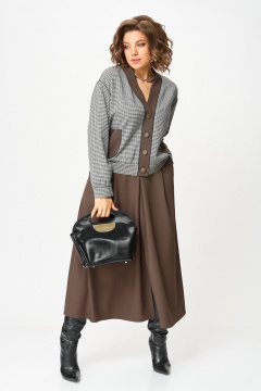 Бомбер, юбка Aira Style 24131-1 шоколадный - фото 2