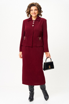 Жакет, юбка Aira Style 24115А винный - фото 1