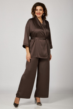 Брюки, жакет, жилет Орхидея 1623 коричневый - фото 1
