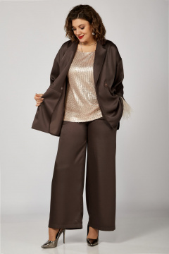 Брюки, жакет, жилет Орхидея 1623 коричневый - фото 2