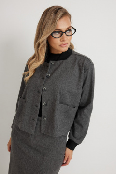 Блуза Mirolia 1273 серая_ёлочка - фото 1