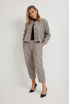 Брюки Mirolia 1275 коричневая_ёлочка - фото 4