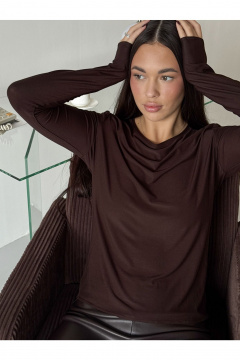 Блуза THE.WOMAN 0367 шоколадный - фото 1