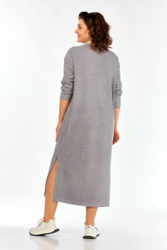 Платье БагираАнТа 1075 серый-пудра-молоко - фото 5