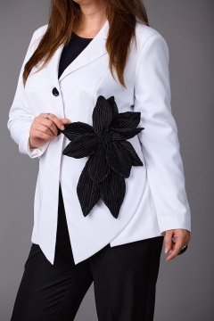 Брюки, жакет Rosheli 1164 белый/черный - фото 3