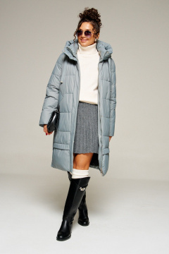 Пальто Beautiful&Free 8022 серо-голубой - фото 4