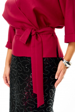 Блуза, юбка T&N 7706 бордо-черный - фото 3