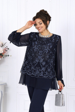 Блуза, брюки Ninele 6080 синий - фото 3