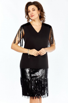 Платье Ольга Стиль С-977 черный - фото 5