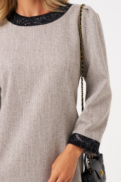 Платье Панда 113380 серо-бежевый - фото 3