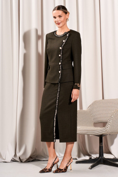 Жакет, юбка Lissana 5039 хаки-черный - фото 3