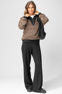 Брюки, джемпер Laikony L-383 табак+черный - фото 1