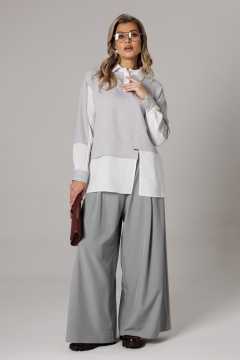 Блуза, брюки Anastasia 1242-2 французский_серый - фото 4