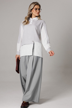 Блуза, брюки Anastasia 1242-2 французский_серый - фото 3