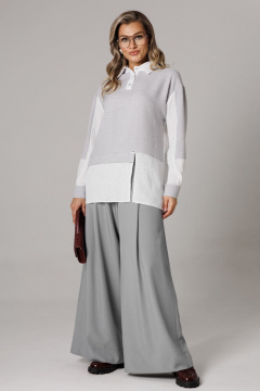 Блуза, брюки Anastasia 1242-2 французский_серый - фото 2
