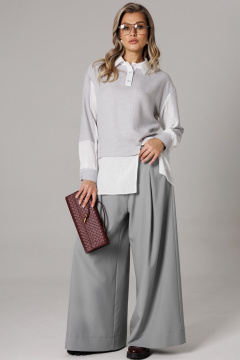 Блуза, брюки Anastasia 1242-2 французский_серый - фото 1