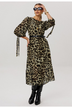 Платье Anelli 1733 зеленый_леопард - фото 2