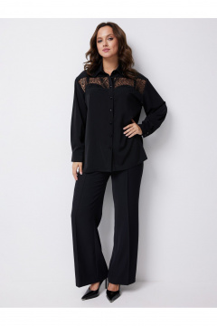 Брюки-клеш с завышенной талией на каждый день Condra 14097 черный - фото 4