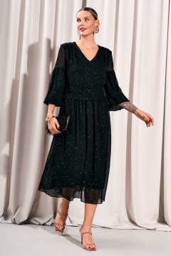 Платье из текстиля с V-образным вырезом и кокеткой Lissana 4776 - фото 1