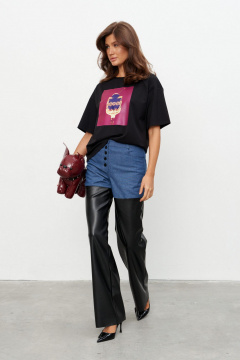 Брюки KaVaRi 3014.1 черно-синий - фото 3