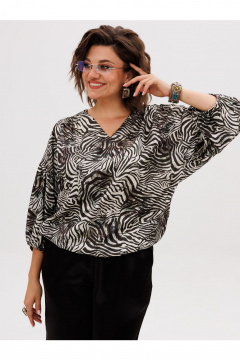 Блуза Anelli 1676.1 белая_саванна - фото 1