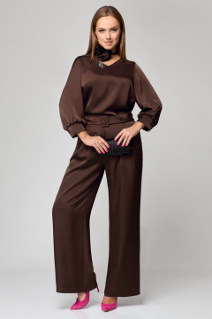 Блуза, брюки Мишель стиль 1160-1 горький_шоколад - фото 4