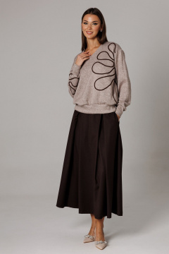 Джемпер, юбка Ларс Стиль 1172 бежево-коричневый - фото 2