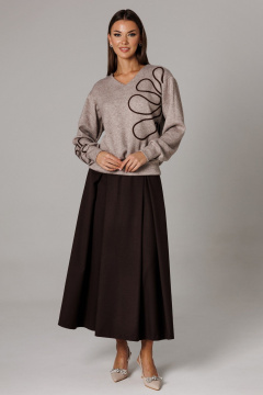 Джемпер, юбка Ларс Стиль 1172 бежево-коричневый - фото 1