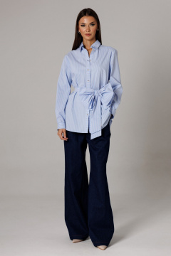 Блуза, брюки Ларс Стиль 1179 голубой-синий - фото 4