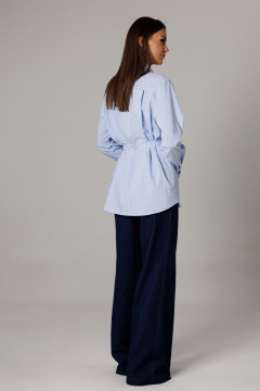 Блуза, брюки Ларс Стиль 1179 голубой-синий - фото 5