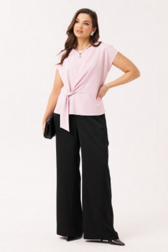 Блуза, брюки Панда 102020 розово-черный - фото 1