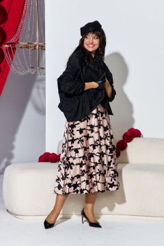 Блуза, жакет, юбка Vittoria Queen 27613 черно-бежевый - фото 5