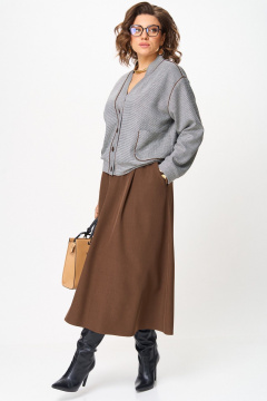 Бомбер, юбка Aira Style 24131 коричневый - фото 2