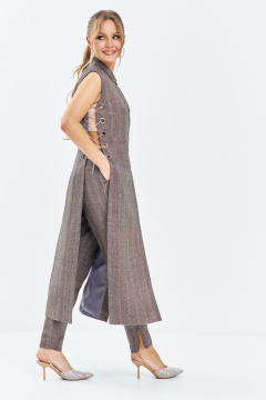 Брюки, жилет Euromoda 645 коричневые_оттенки - фото 2