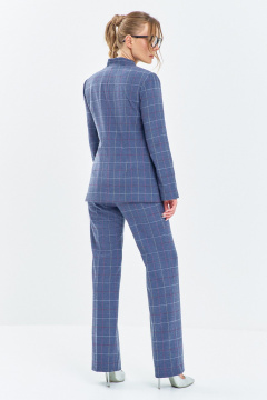 Брюки, жакет Euromoda 647 голубая_клетка - фото 3