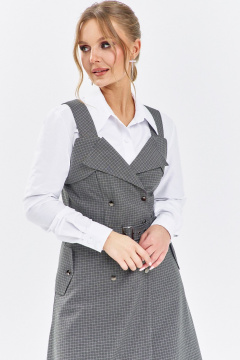 Сарафан Euromoda 650 серый/клетка - фото 3