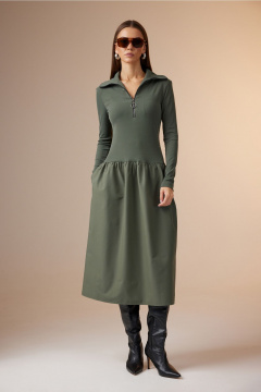 Платье N.O.W. 1621 хаки - фото 1