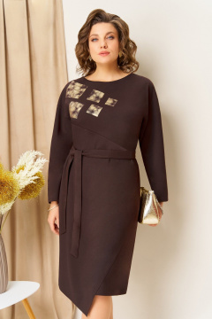 Платье VOLNA 1454 шоколадно-коричневый - фото 5