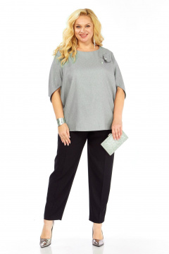 Блуза Элль-стиль 2436а серый - фото 3