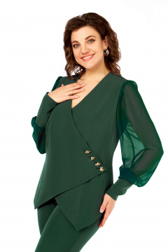 Брюки, жакет Ольга Стиль С-967 зеленый - фото 5