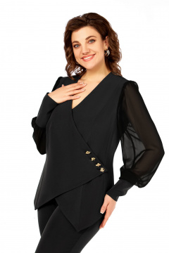 Брюки, жакет Ольга Стиль С-967 черный - фото 3