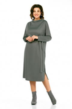 Платье Ольга Стиль С-976 серо-зеленый - фото 4