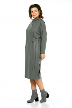 Платье Ольга Стиль С-976 серо-зеленый - фото 2