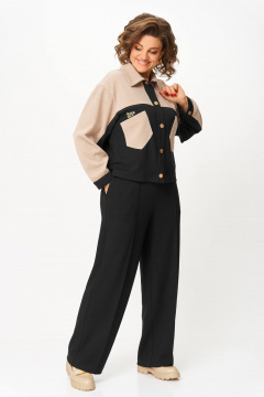 Брюки, жакет Karina deLux M-1398 черно-бежевый - фото 5