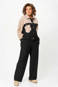 Брюки, жакет Karina deLux M-1398 черно-бежевый - фото 3