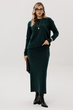 Джемпер, юбка Ma Vie 713 изумрудный - фото 2